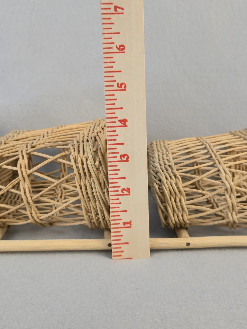 Vintage Interpur Woven Rattan 3 Tier Wall Hanging Mail Sorter Basket